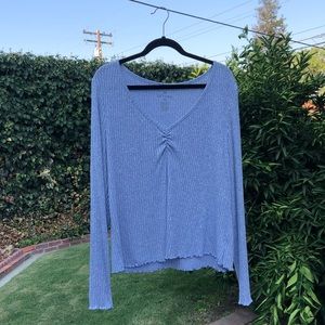 Robbed Soft Long Sleeve with Ruching